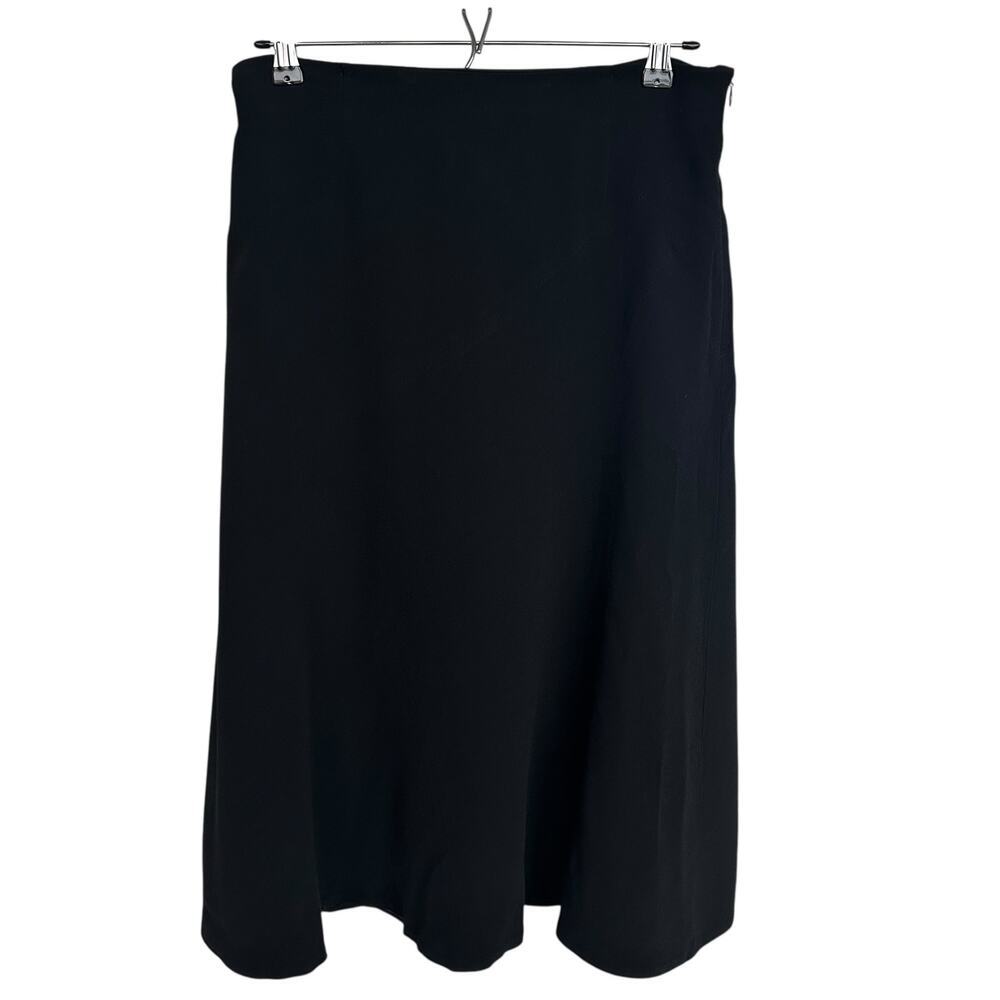 Lafayette 148 New York Women's Black Flare Viscose A-Line Skirt, Size 6,Like New